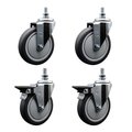 Service Caster 6 Inch Thermoplastic Rubber 10 MM Threaded Stem Caster Set 2 Brakes SCC SCC-TS20S614-TPRB-M1015-2-PLB-2